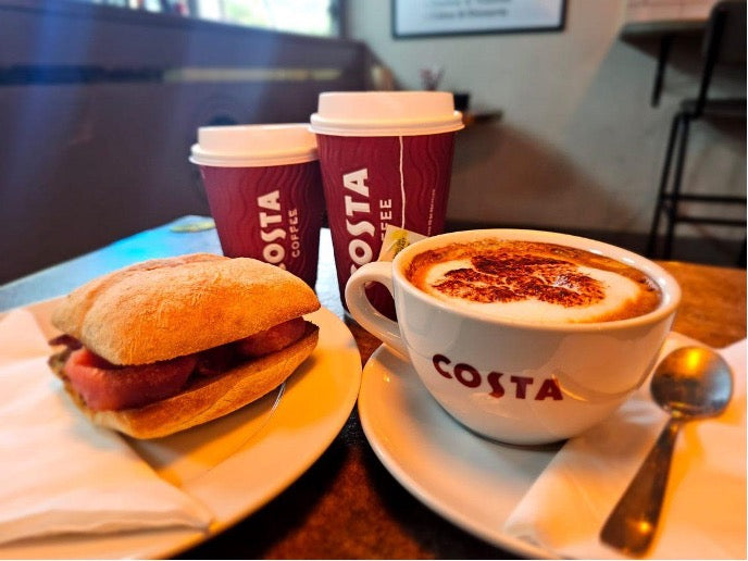 Bacon roll breakfast offer at TGV Café
