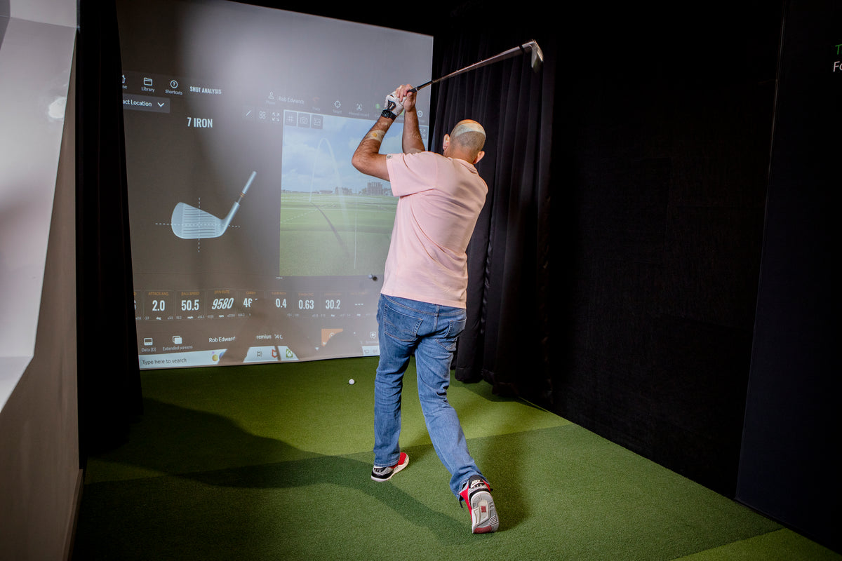 TrackMan simulator used for golf equipment MOT sessions at The Golf Venue